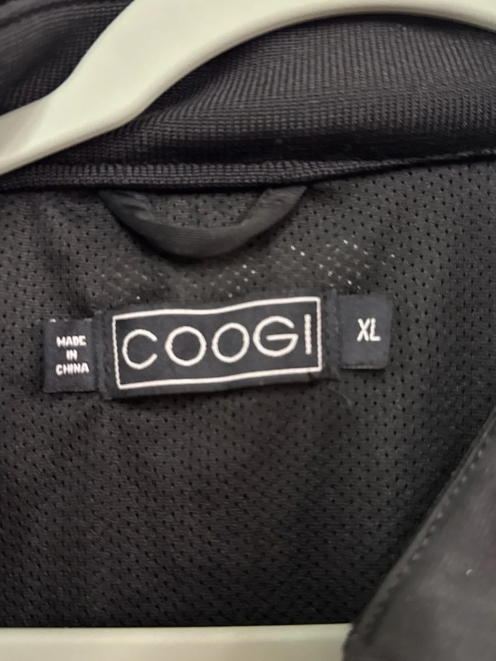 Coogi Men's Black Track Jacket with White, Orange & Blue Stripes